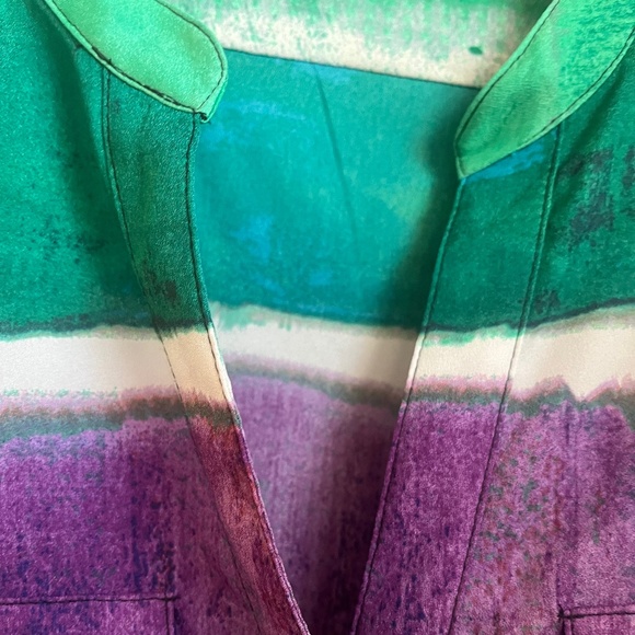 Calvin Klein Purple and Green Long Roll Tab Sleeve - Picture 3 of 12